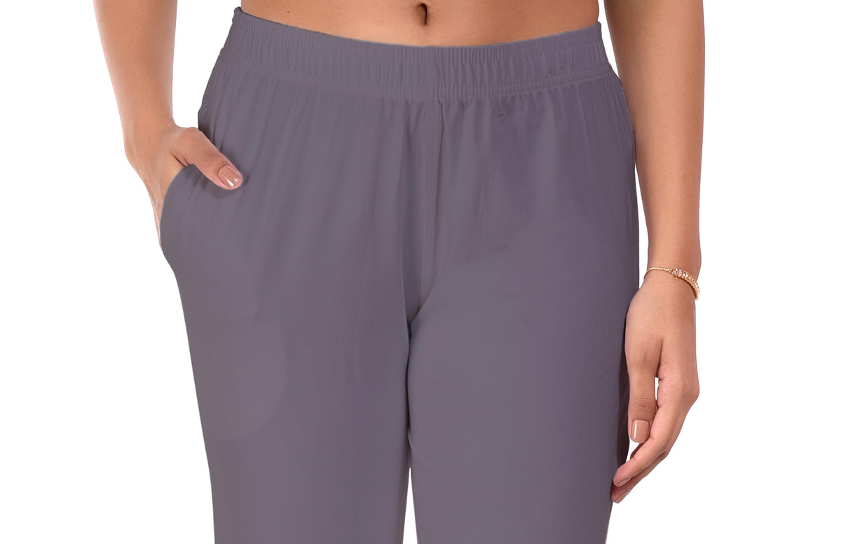 Light Grey Pocket Pants for Women