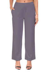 Light Grey Wide Leg Pocket Pant for Women