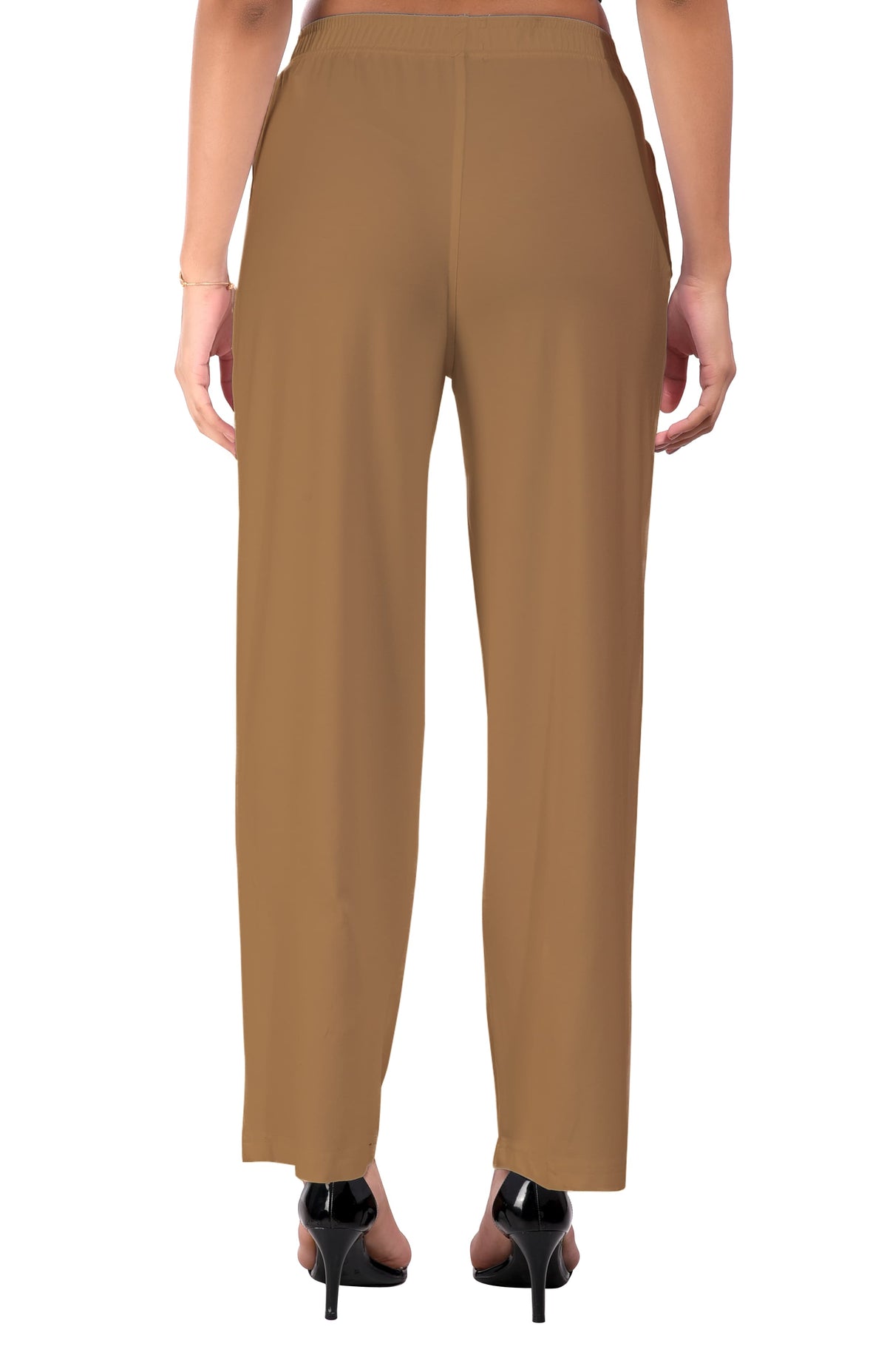 Gold Wide Leg Pocket Pant for Women