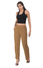 Gold Wide Leg Pocket Pant for Women