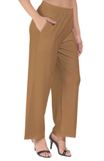 Gold Wide Leg Pocket Pant for Women