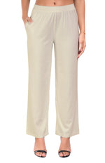 Kerela Cream Wide Leg Pocket Pant for Women
