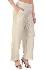 Kerela Cream Wide Leg Pocket Pant for Women