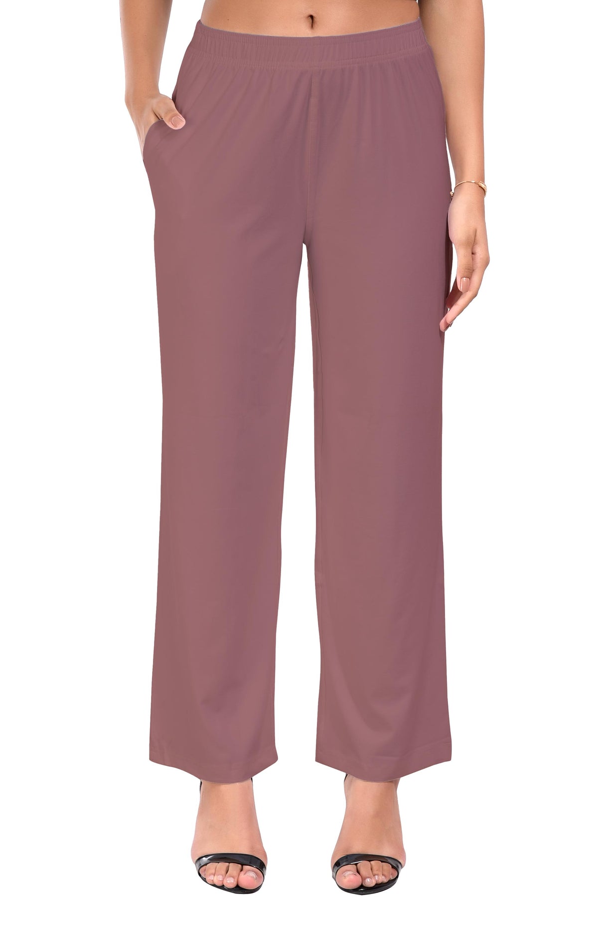 Onion Pink Wide Leg Pocket Pant for Women