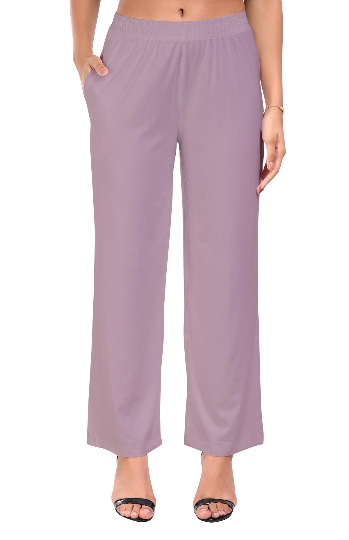 Pastel Pink Wide Leg Pocket Pant for Women