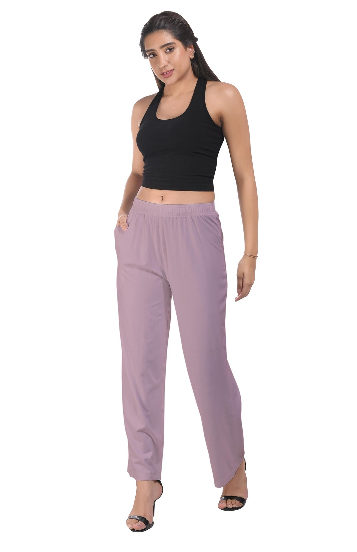 Pastel Pink Wide Leg Pocket Pant for Women