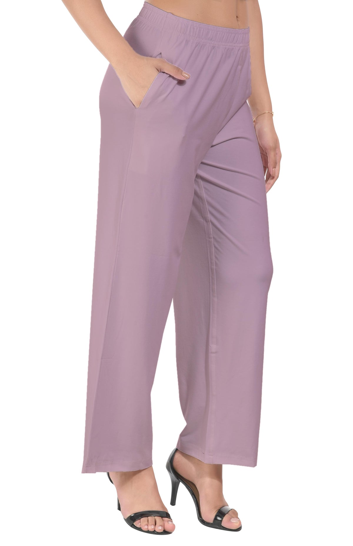 Pastel Pink Wide Leg Pocket Pant for Women
