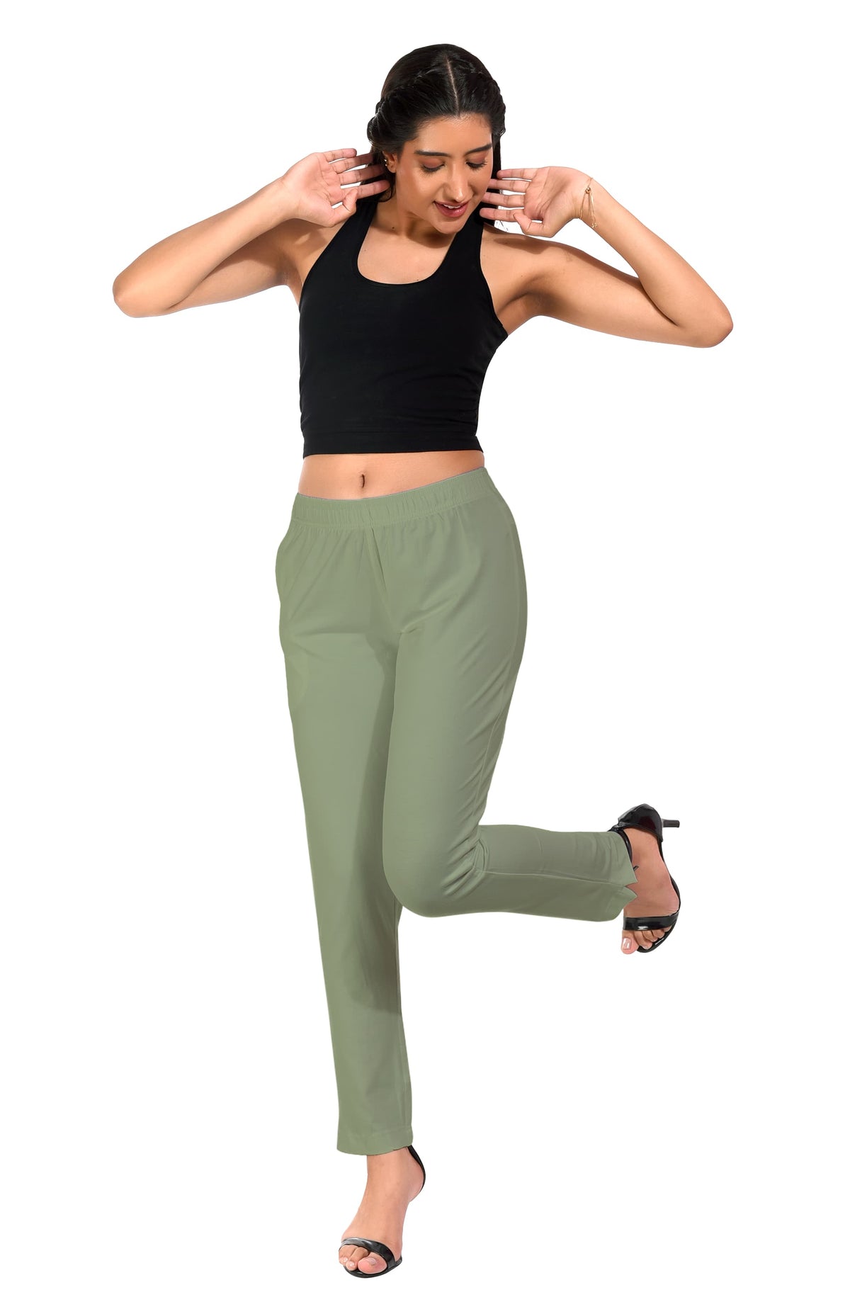 Mehandi Green Pocket Pants for Women