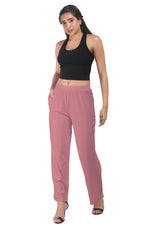 Dark Peach Wide Leg Pocket Pant for Women