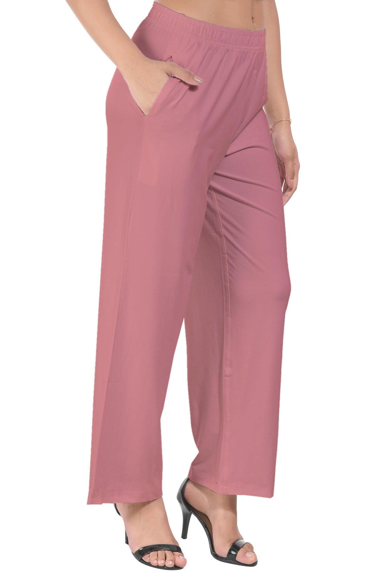 Dark Peach Wide Leg Pocket Pant for Women