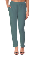 Dark Sea Green Pocket Pants for Women