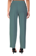 Dark Sea Green Wide Leg Pocket Pant for Women