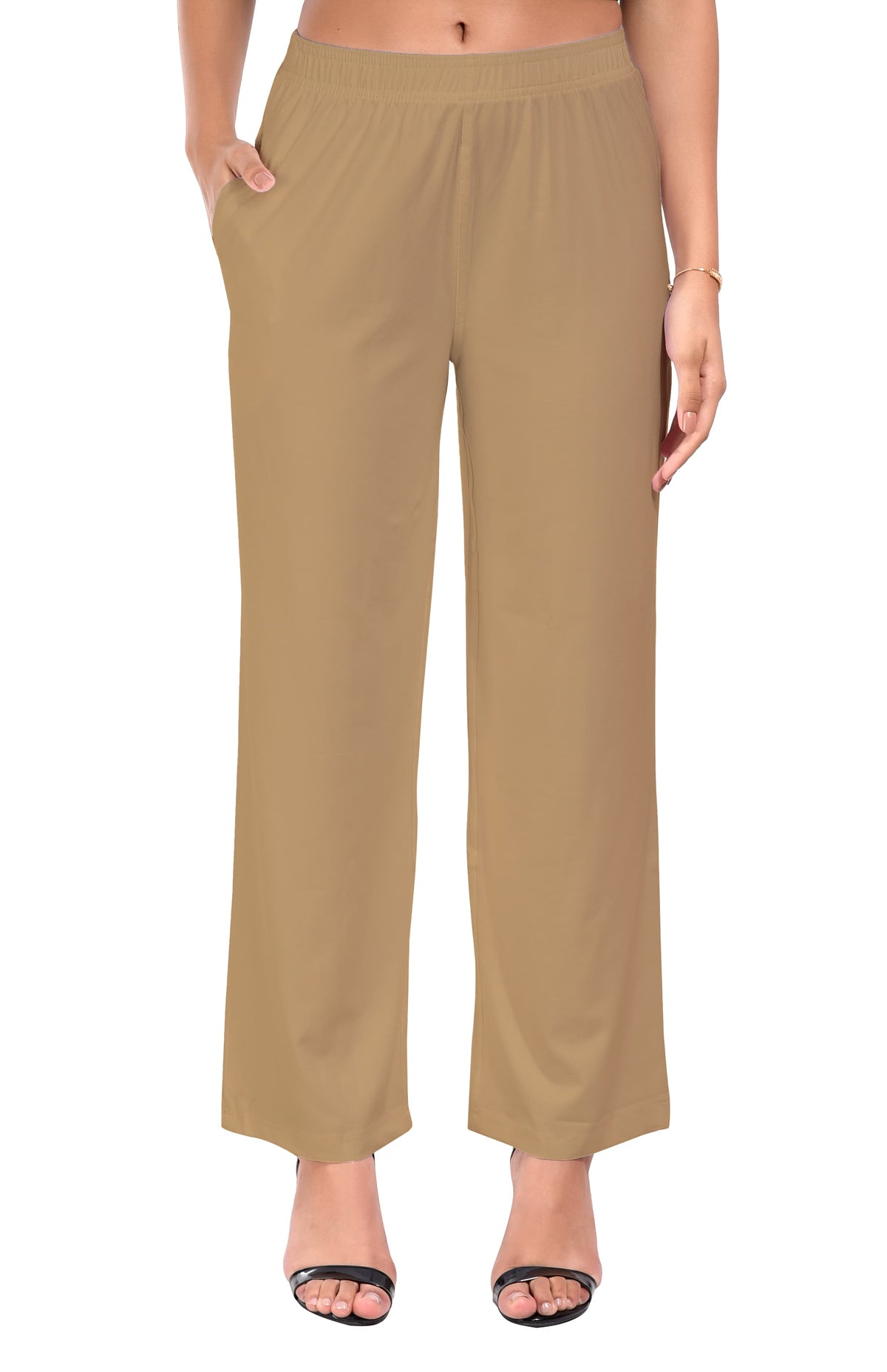 Light Skin Wide Leg Pocket Pant for Women