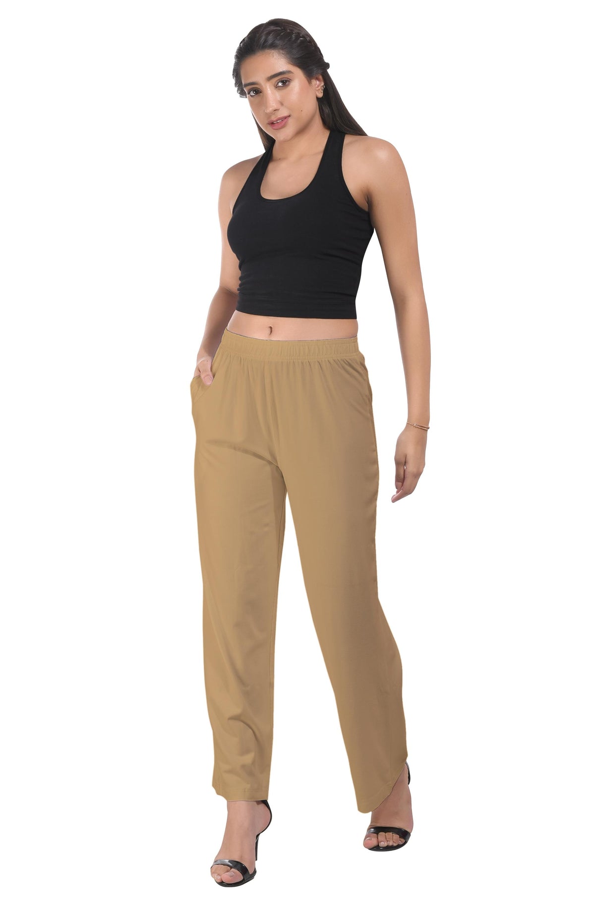 Light Skin Wide Leg Pocket Pant for Women