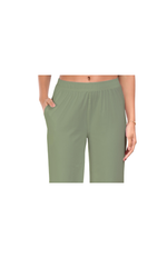 Mehandi Green Wide Leg Pocket Pant for Women