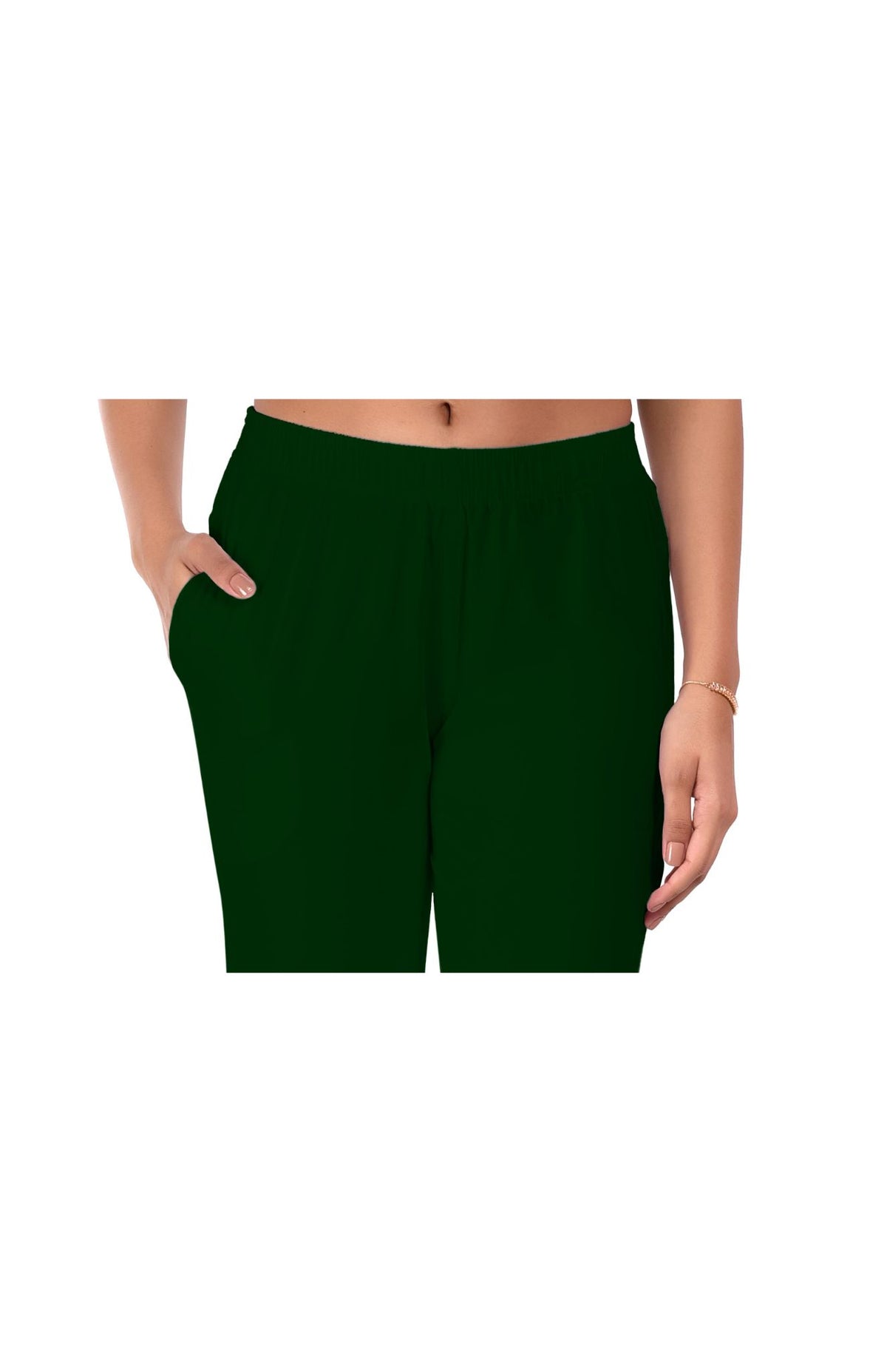 Bottle Green Pocket Pants for Women