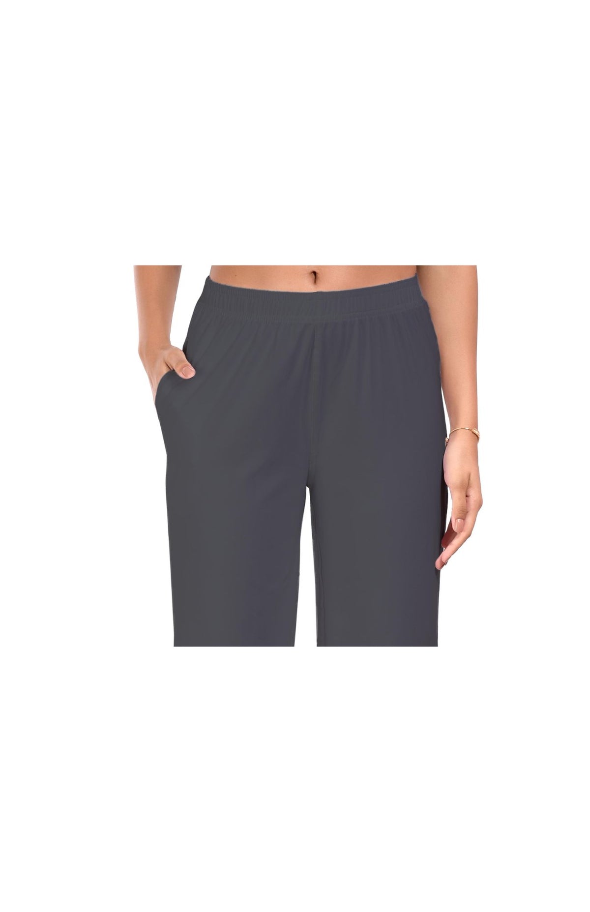 Dark Grey Wide Leg Pocket Pant for Women