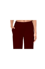 Deep Wine Wide Leg Pocket Pant for Women