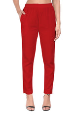 Red Liva Pocket Pant for Women