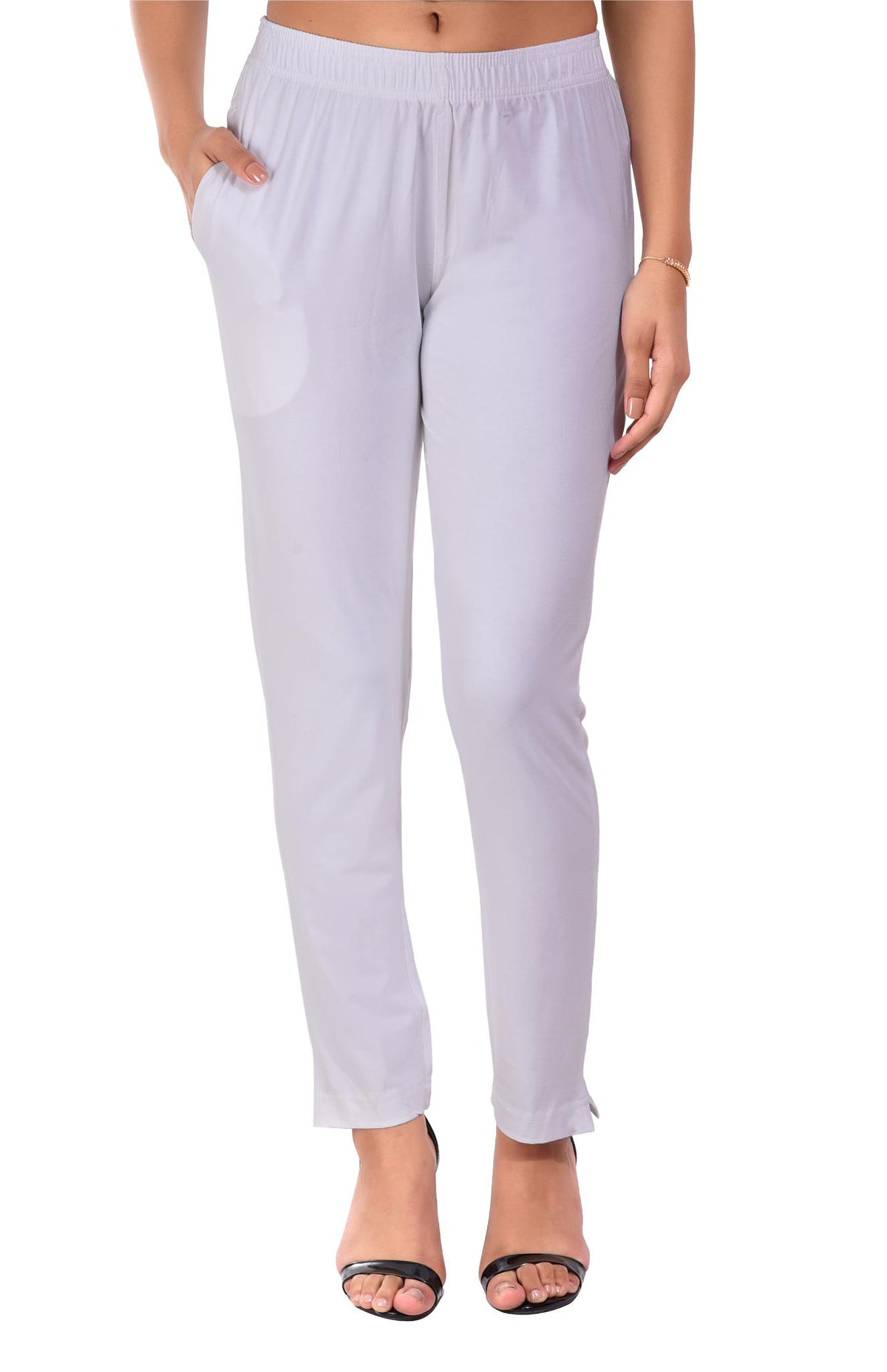 White Pocket Pants for Women