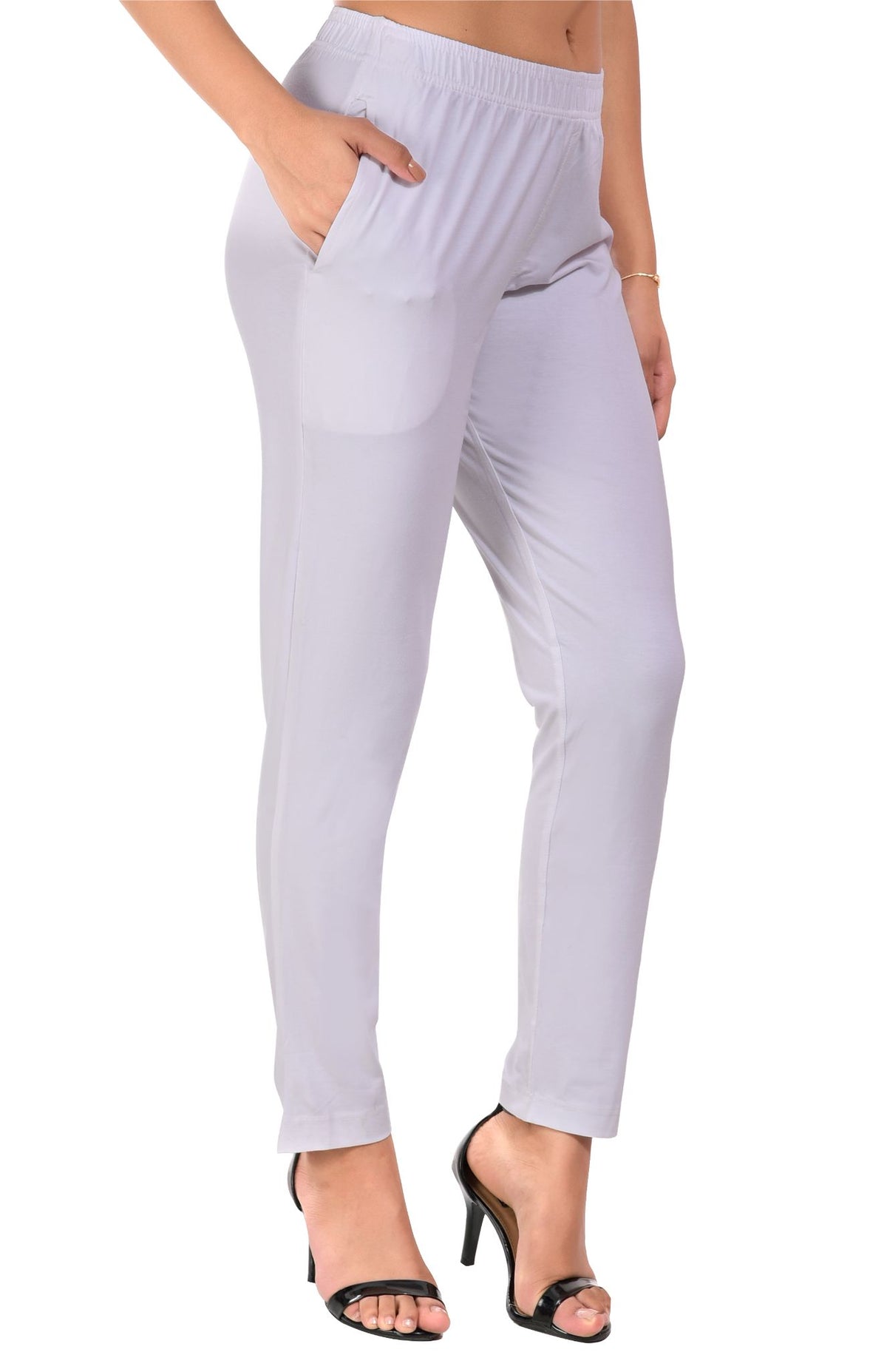 White Pocket Pants for Women